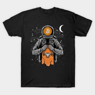 Astronaut Skate BitCoin BTC To The Moon Crypto Token Cryptocurrency Wallet Birthday Gift For Men Women Kids T-Shirt